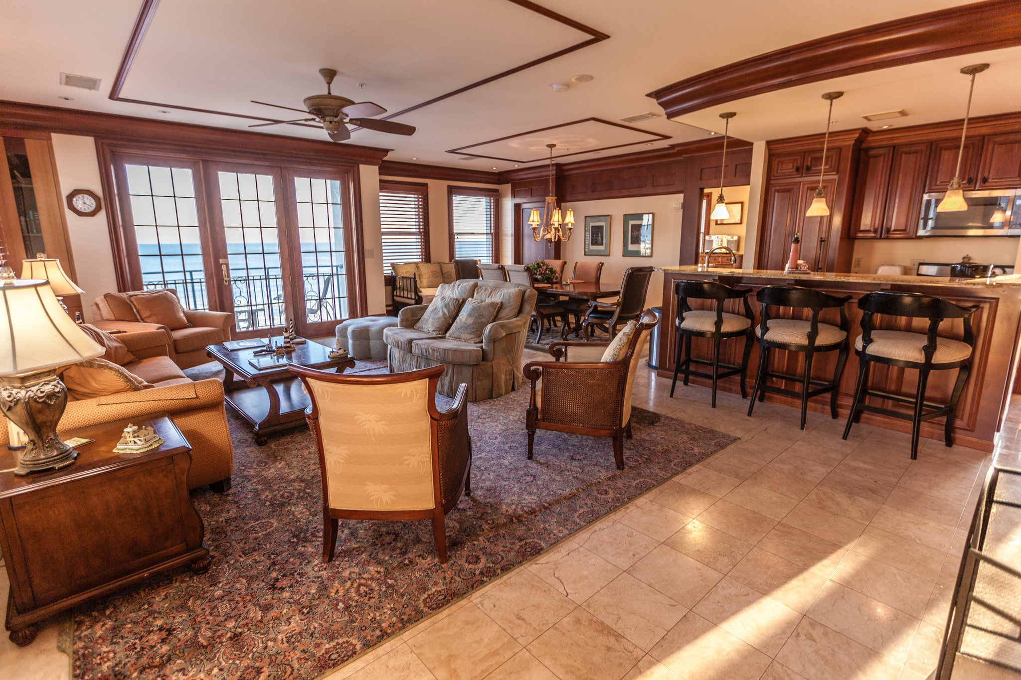 Penthouse living and dining area