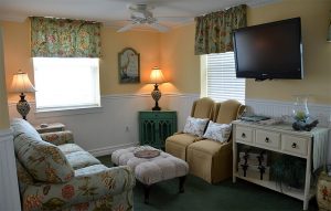 suite living area; floral themed