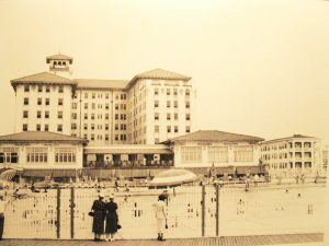 Vintage sepia photo of The Flanders Hotel from early 1900s