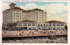Vintage postcard artwork of the flanders hotel