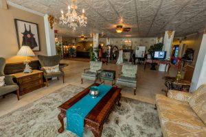 Flanders Hotel lobby; seating