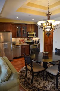 Suite kitchen and dining area