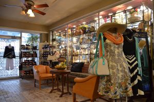 The Shopped at The Flanders; mannequins in spring dresses