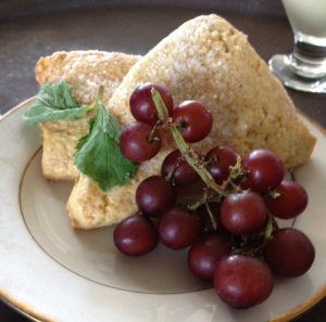 High tea scones and grapes